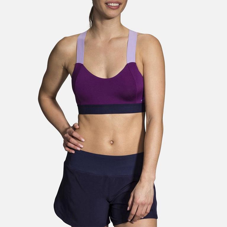 Brooks Womens Hot Sports Running Bra - Purple (728643-DIE)